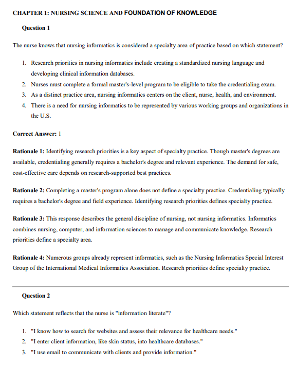 TEST BANK FOR NURSING INFORMATICS AND THE FOUNDATION OF KNOWLEDGE 6TH EDITION MCGONIGLE AND MASTRICAN - Image 2
