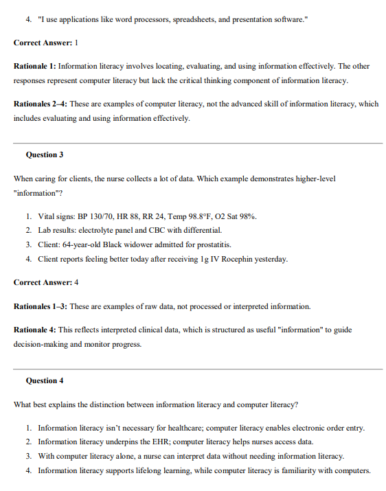 TEST BANK FOR NURSING INFORMATICS AND THE FOUNDATION OF KNOWLEDGE 6TH EDITION MCGONIGLE AND MASTRICAN - Image 3