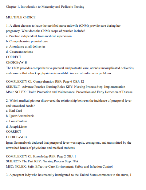 Test Bank for Safe Maternity & Pediatric Nursing Care 3rd edition by Linnard-palmer and Coats - Image 2