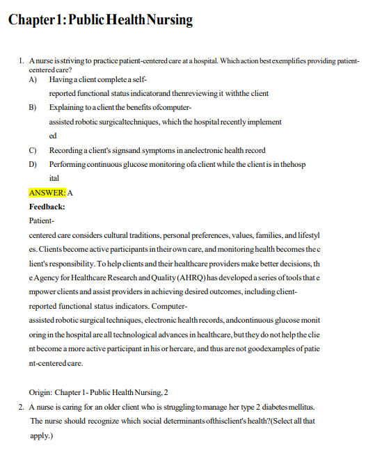 TEST BANK for Community and Public Health Nursing Evidence for Practice 4th Edition by DeMarco - Image 2