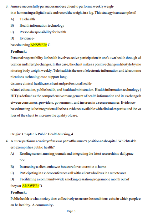 TEST BANK for Community and Public Health Nursing Evidence for Practice 4th Edition by DeMarco - Image 3