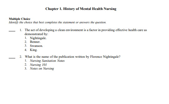 Test Bank for Mental Health Nursing 6th Edition by Linda M. Gorman, Robynn Anwar - Image 2